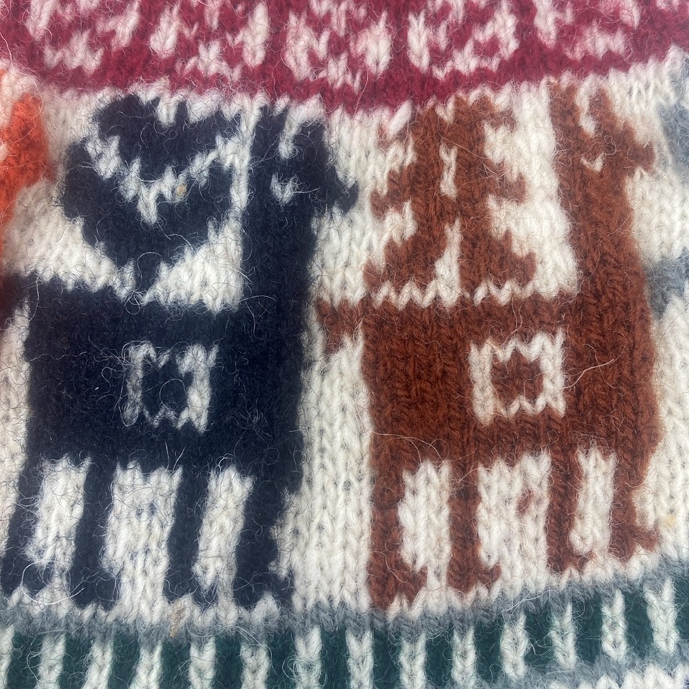 Bohemian Style lpacca Lamas Winter Knit Hat Multi Color Vibrant Tassel - Picture 11 of 12